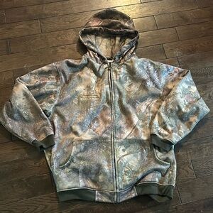 Camo zip up sweater